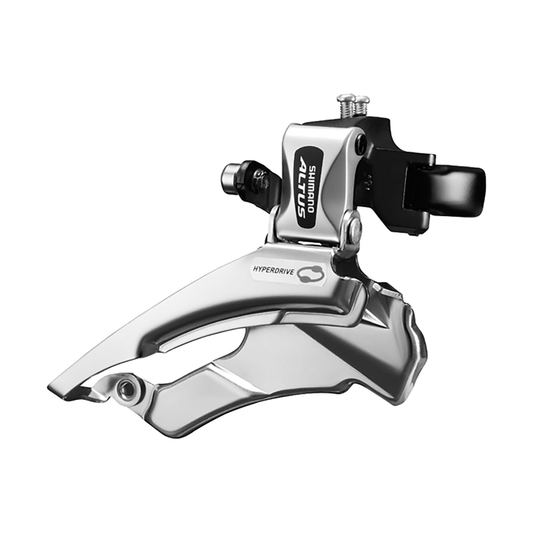 Desviador delantero SHIMANO ALTUS FD-M313 3x7/8V con abrazadera alta — vista 1 sobre fondo blanco