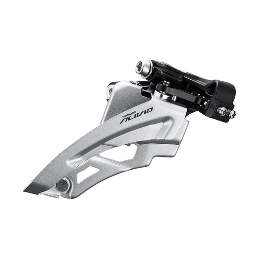 Desviador delantero SHIMANO ALIVIO FD-M3100-M 3x9V con abrazadera alta — vista 1 sobre fondo blanco