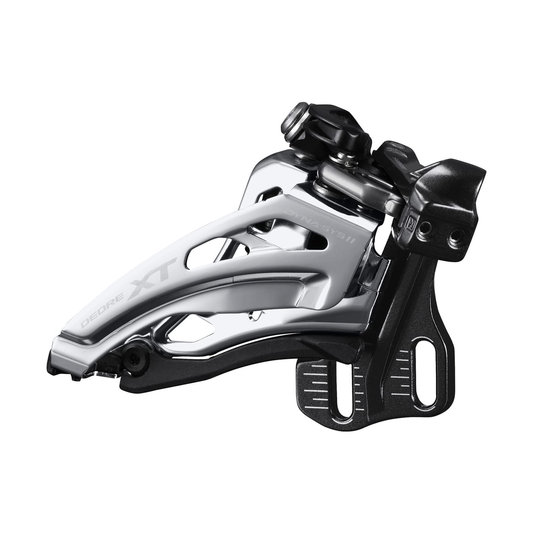 Desviador delantero SHIMANO DEORE XT FD-M8020 2x11V tipo E — vista 1 sobre fondo blanco