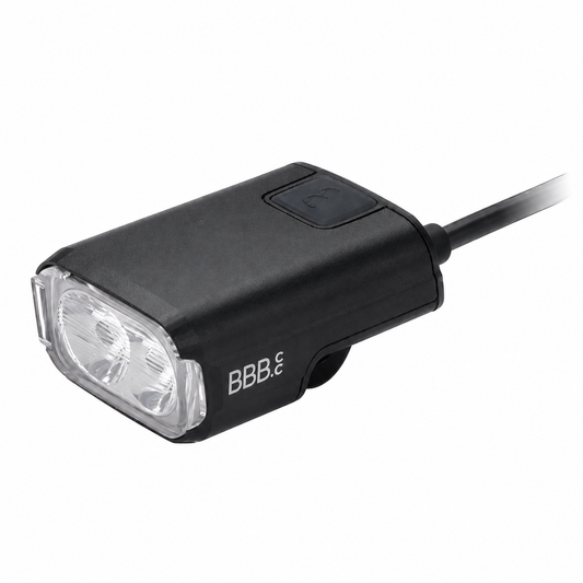 Luz delantera BBB E-STRIKE URBAN 600 con mando con cable — vista del producto sobre fondo blanco