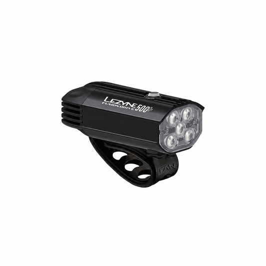 Luz delantera LEZYNE FUSION DRIVE 500+ negra — vista del producto sobre fondo blanco