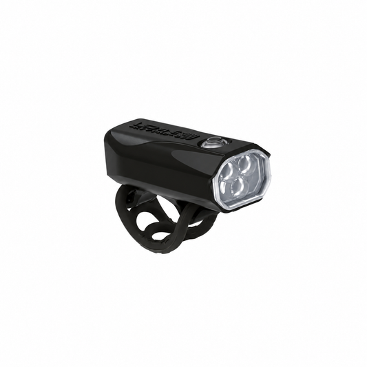 Luz delantera LEZYNE KTV DRIVE PRO 300+ negra — vista del producto sobre fondo blanco