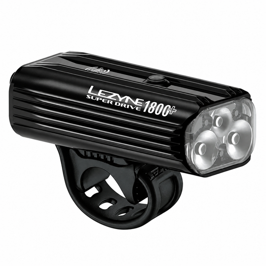 Luz delantera LEZYNE SUPER DRIVE 1800+ SMART negra — vista del producto sobre fondo blanco