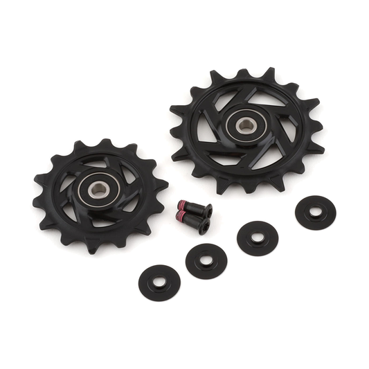 Roldanas de cambio trasero de 12 velocidades SRAM X0/GX T-TYPE EAGLE AXS / RIVAL XPLR E1 — 11.7518.104.008 — foto de la pieza sobre fondo blanco