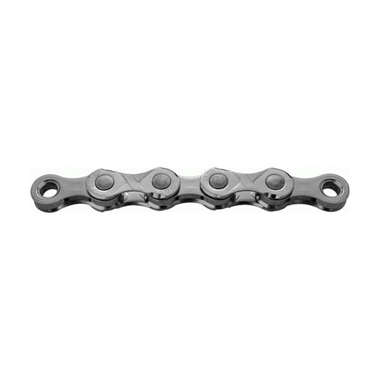 Cadena KMC E12 EPT de 12 velocidades para bicicleta eléctrica, plateada — foto del producto sobre fondo blanco