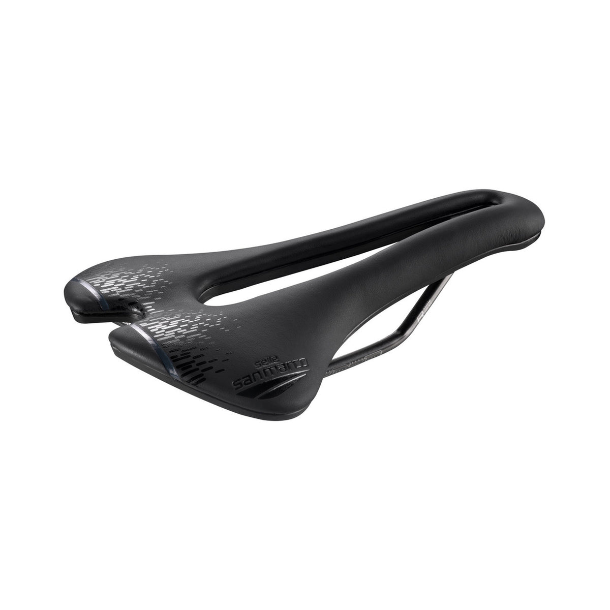 Sillín SAN MARCO ASPIDE SHORT OPEN-FIT RACING L3, 155 mm de ancho, raíles de acero Xsilite, negro — vista adicional