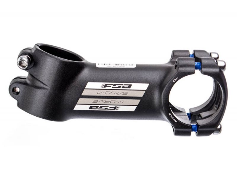 Potencia FSA V-Drive de aluminio +/-17° negra — vista lateral
