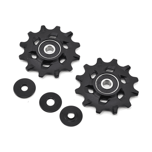 Roldanas de cambio trasero de 11 velocidades SRAM X01/X01DH/X1/GX/FORCE1/CX1/RIVAL1 X-SYNC (x2) — pieza sobre fondo blanco
