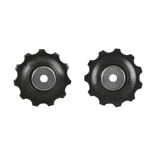 Roldanas de cambio trasero SHIMANO SLX de 10 velocidades — pieza sobre fondo blanco