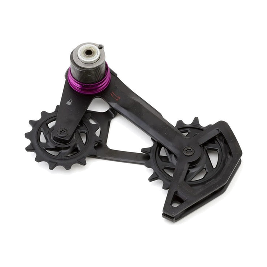 Pata y roldanas SRAM GX T-TYPE EAGLE AXS — pieza sobre fondo blanco