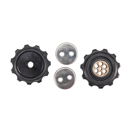 Roldanas de cambio trasero de 9 velocidades SRAM X9 para pata media/larga 2005-2007 (x2) — pieza sobre fondo blanco