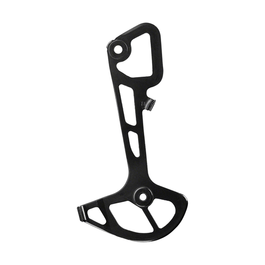 Pata interior larga para cambio trasero SHIMANO XTR M9120 SGS de 12 velocidades — pieza sobre fondo blanco