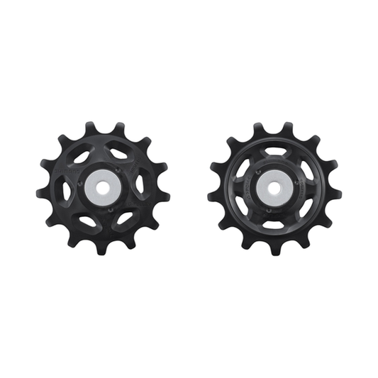 Roldanas de cambio trasero de 11 velocidades SHIMANO XT M8130/M8150 para pata larga Linkglide — pieza sobre fondo blanco