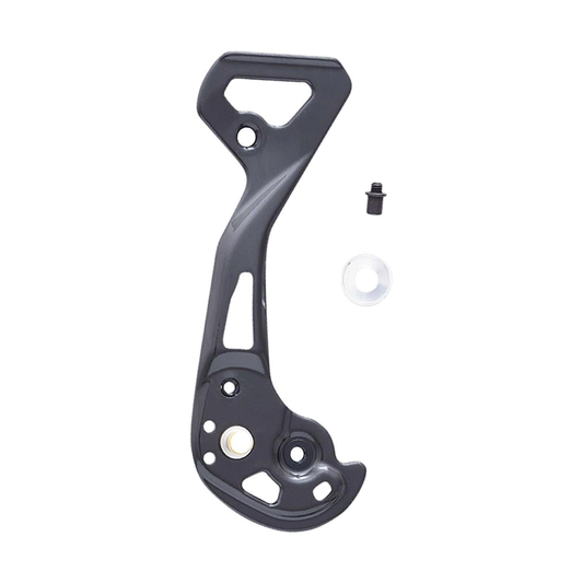 Pata exterior larga de cambio trasero SHIMANO XTR M9000 SGS — pieza sobre fondo blanco