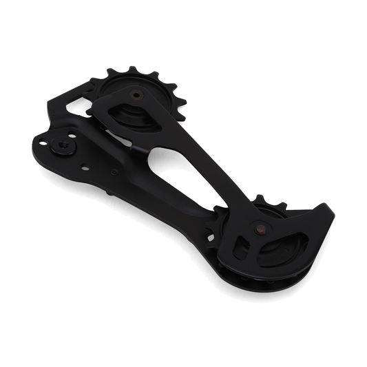 Pata y roldanas de cambio trasero de 12 velocidades SHIMANO XT RD-M8250 SGS — pieza sobre fondo blanco