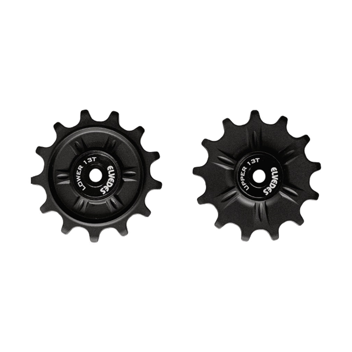 Roldanas de cambio ELVEDES de 12/14 dientes para SRAM de 12 velocidades con rodamientos anulares NW — pieza sobre fondo blanco