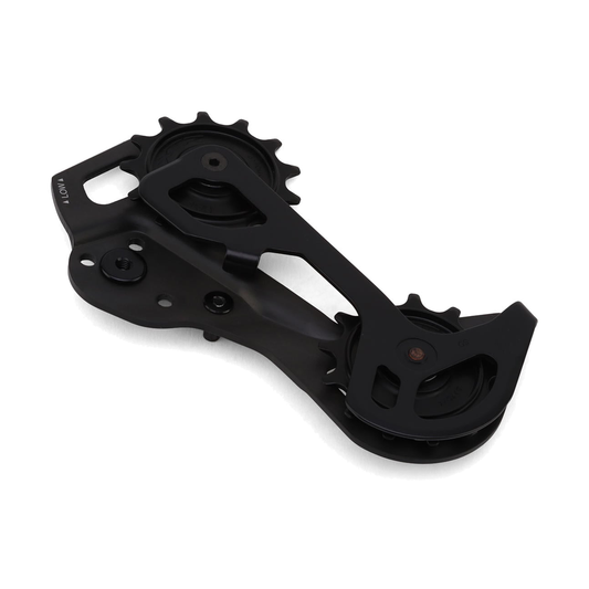 Placa y roldanas del cambio trasero SHIMANO XTR RD-M9250 GS de 12 velocidades — pieza sobre fondo blanco