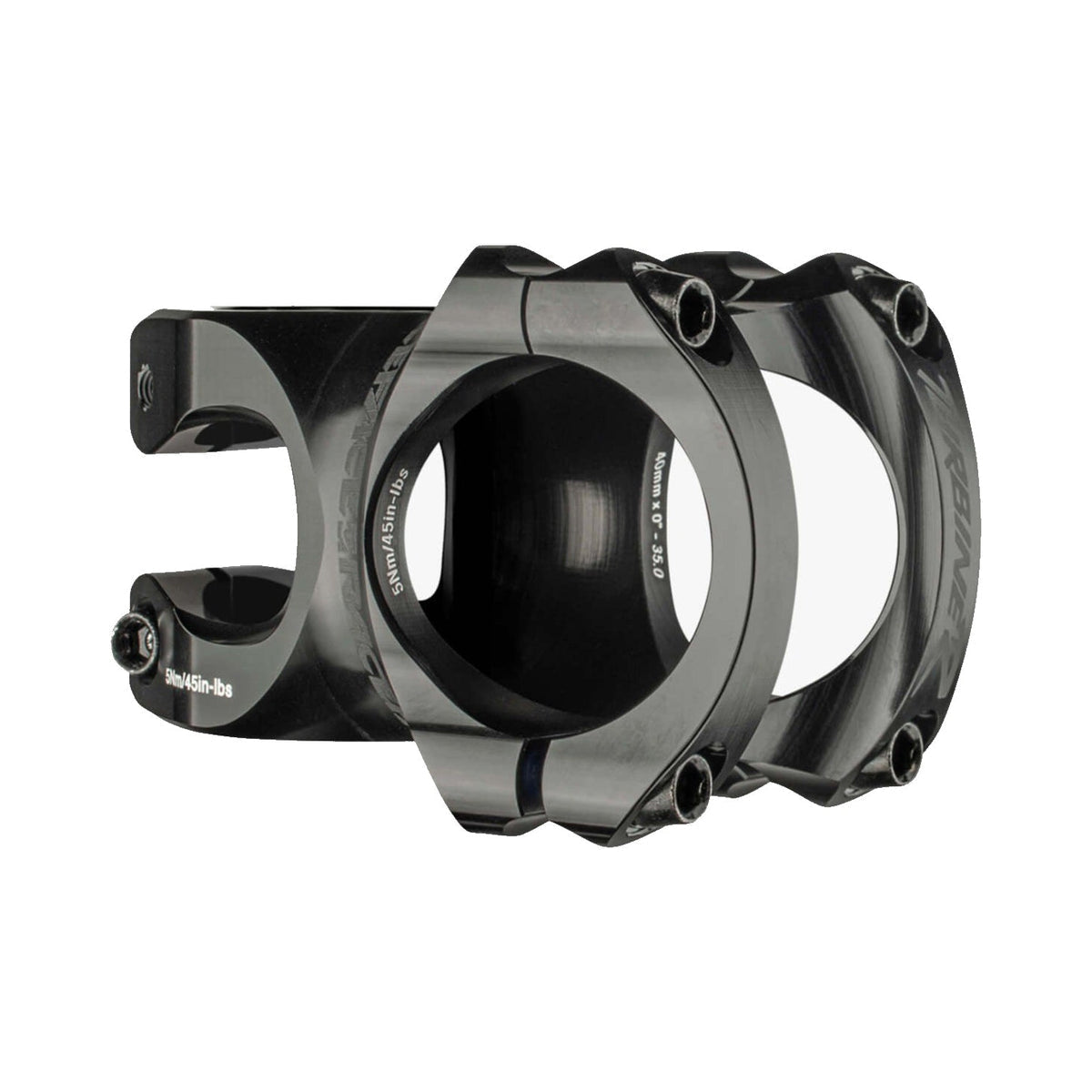 Potencia RACE FACE TURBINE R 35 negra — vista principal sobre fondo blanco