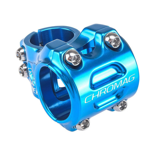 Potencia CHROMAG HIFI V2 0° azul — vista principal sobre fondo blanco