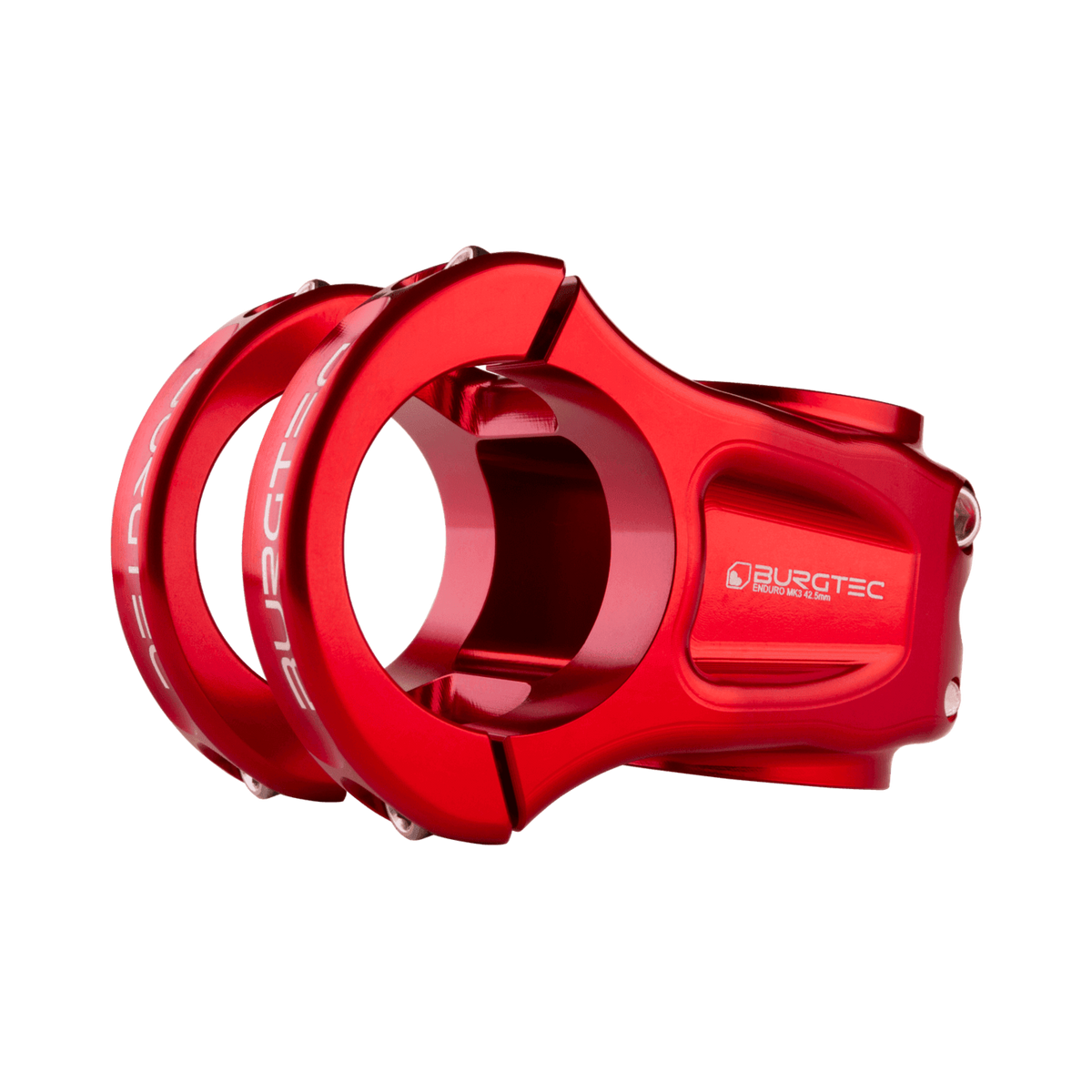 Potencia BURGTEC ENDURO MK3 roja — vista principal sobre fondo blanco