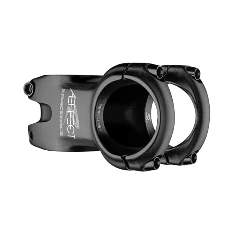 Potencia RACE FACE AEFFECT R 0° negra — vista principal sobre fondo blanco