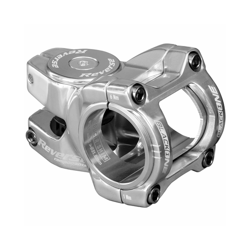 Potencia REVERSE COMPONENTS BLACK ONE D-2 Titanium plateada — vista principal sobre fondo blanco