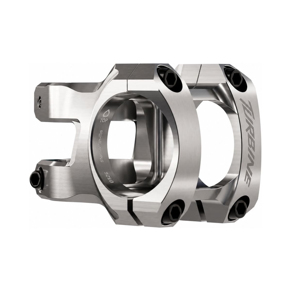 Potencia RACE FACE TURBINE 35 plateada 2026 — vista principal sobre fondo blanco