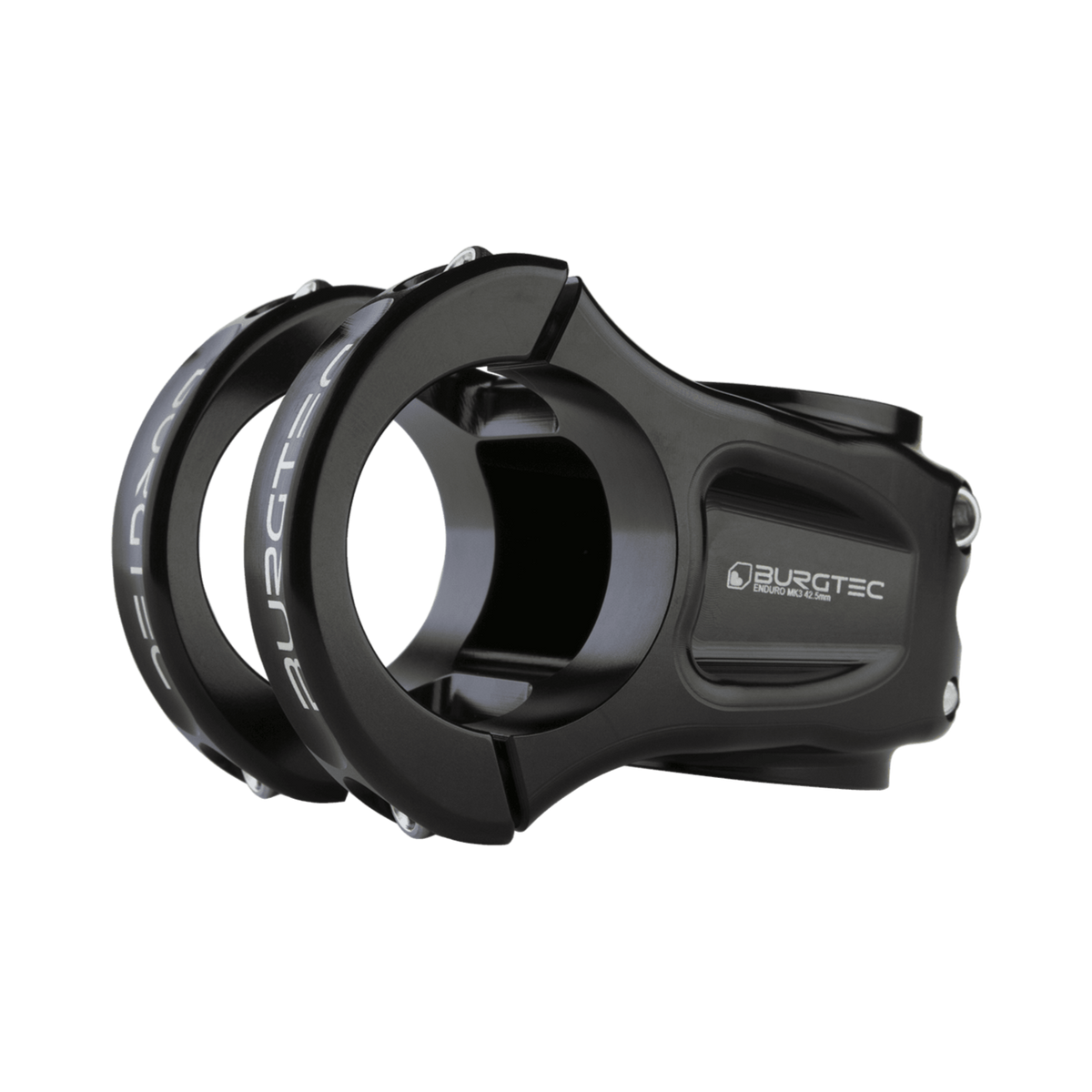 Potencia BURGTEC ENDURO MK3 negra — vista principal sobre fondo blanco