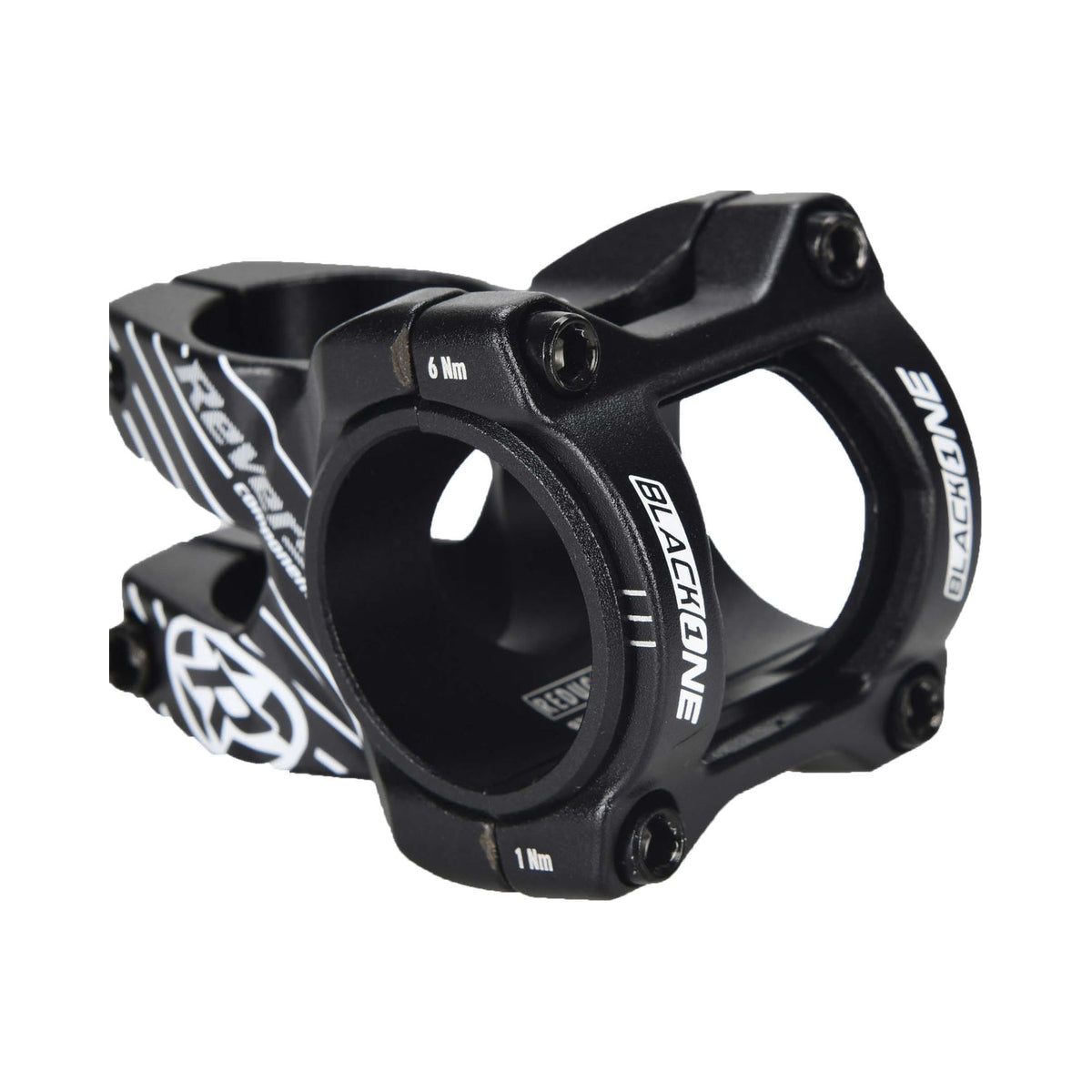 Potencia REVERSE COMPONENTS BLACK ONE D-2 negra/blanca — vista principal sobre fondo blanco