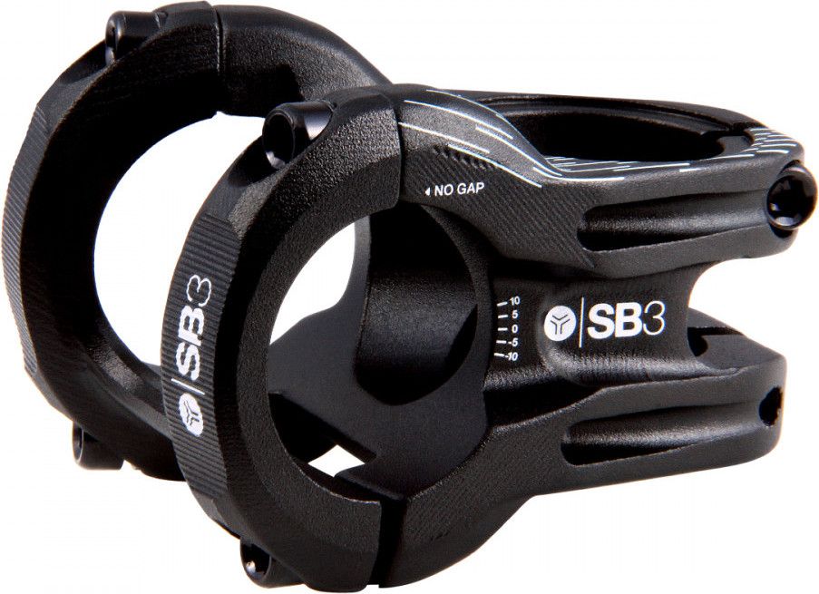 Potencia SB3 KROMA negra/azul — vista lateral en tres cuartos con detalles azules