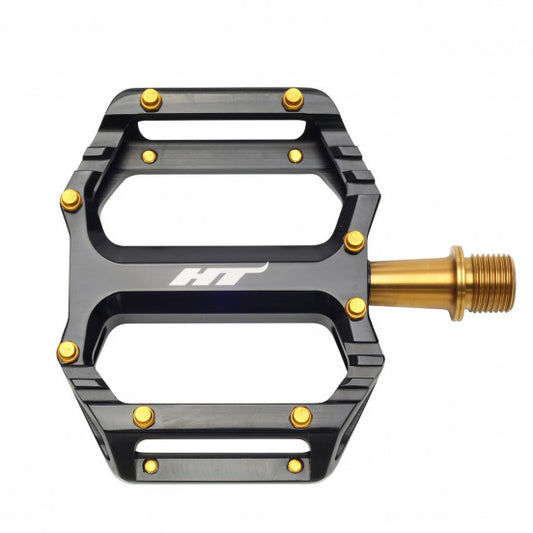 HT COMPONENTS AR09T Pedales Planos Titanio Negro