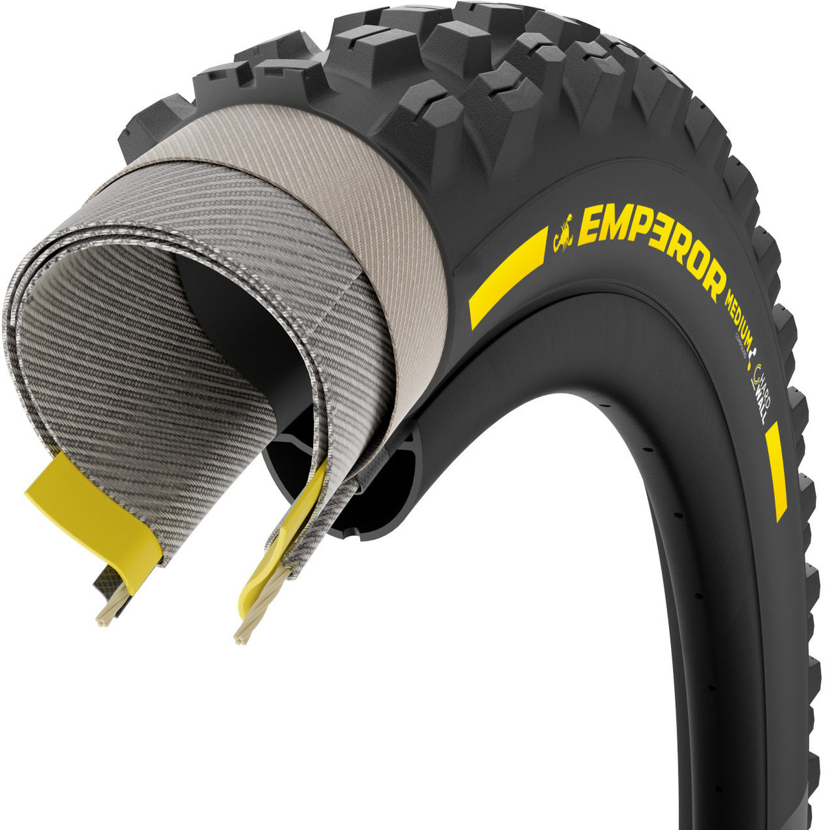 Cubierta PIRELLI SCORPION EMPEROR 29x2.50 Supersoft DH+Wall Tubeless Ready plegable negro/amarillo Team Edition