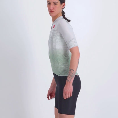 Maillot CASTELLI CLIMBER'S 2.0 W Mujer Mangas Cortas Gris/Verde
