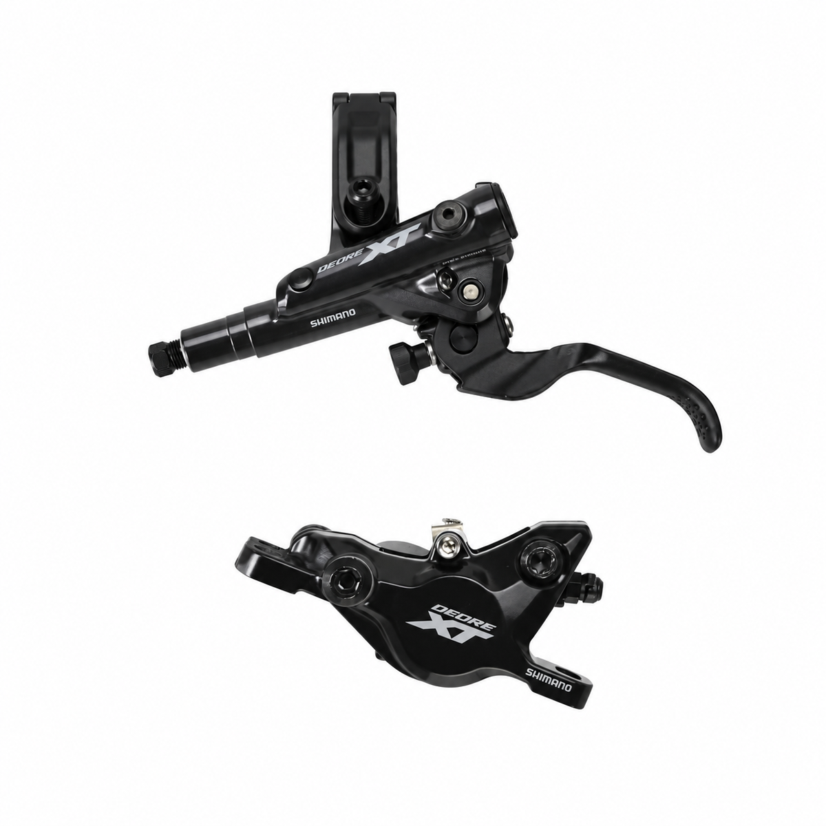 Freno SHIMANO XT M8100 J-KIT — maneta y pinza sobre fondo blanco