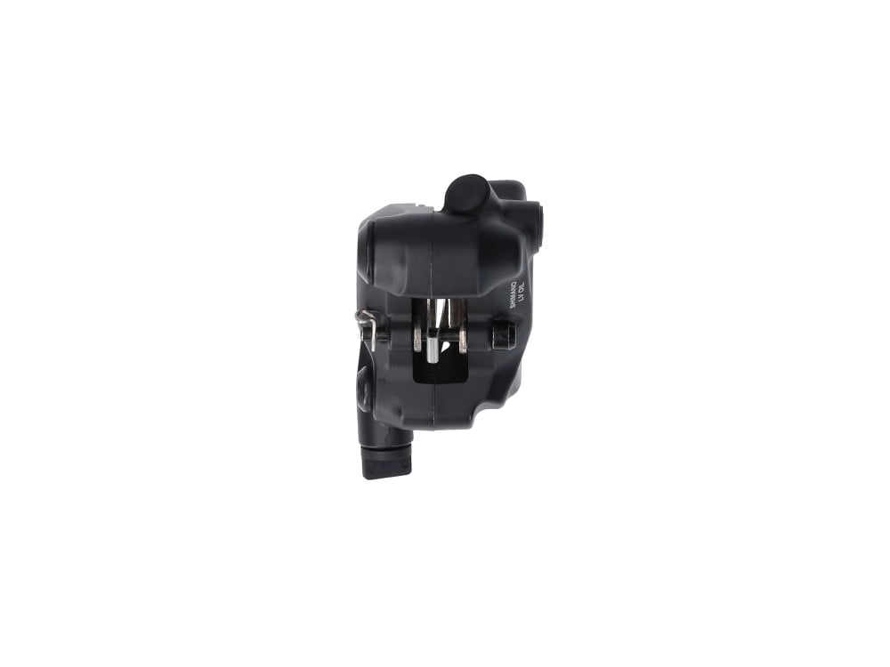 Pinza de freno SHIMANO BR-MT805 Flat Mount sin aletas — detalle de las pastillas