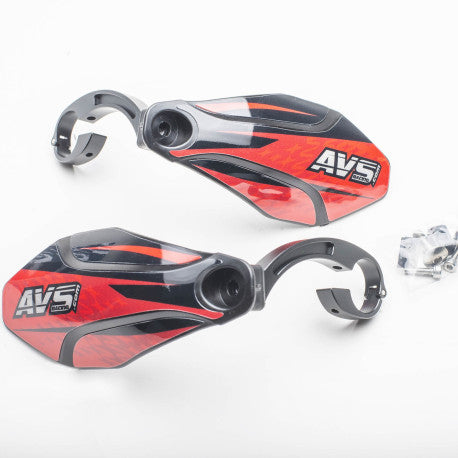 AVS KIT DECO Guardamanos Alu Tab Negro/Rojo