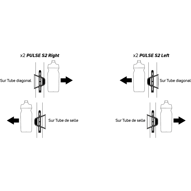 Portabidones recto de carbono ZEFAL PULSE S2 Negro