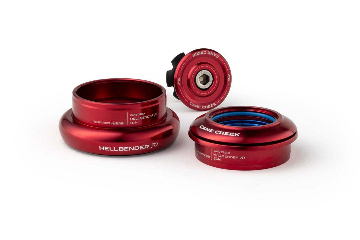 Juego de dirección semiintegrado/externo cónico CANE CREEK Hellbender 70 1"1/8-1.5" ZS44/EC44 rojo