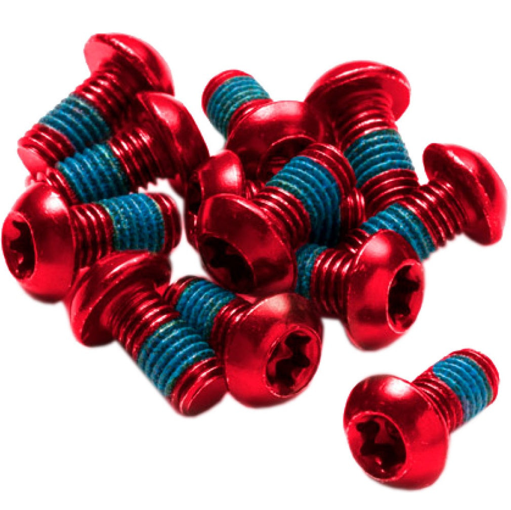 Juego de 12 tornillos para disco REVERSE COMPONENTS anodizados en rojo