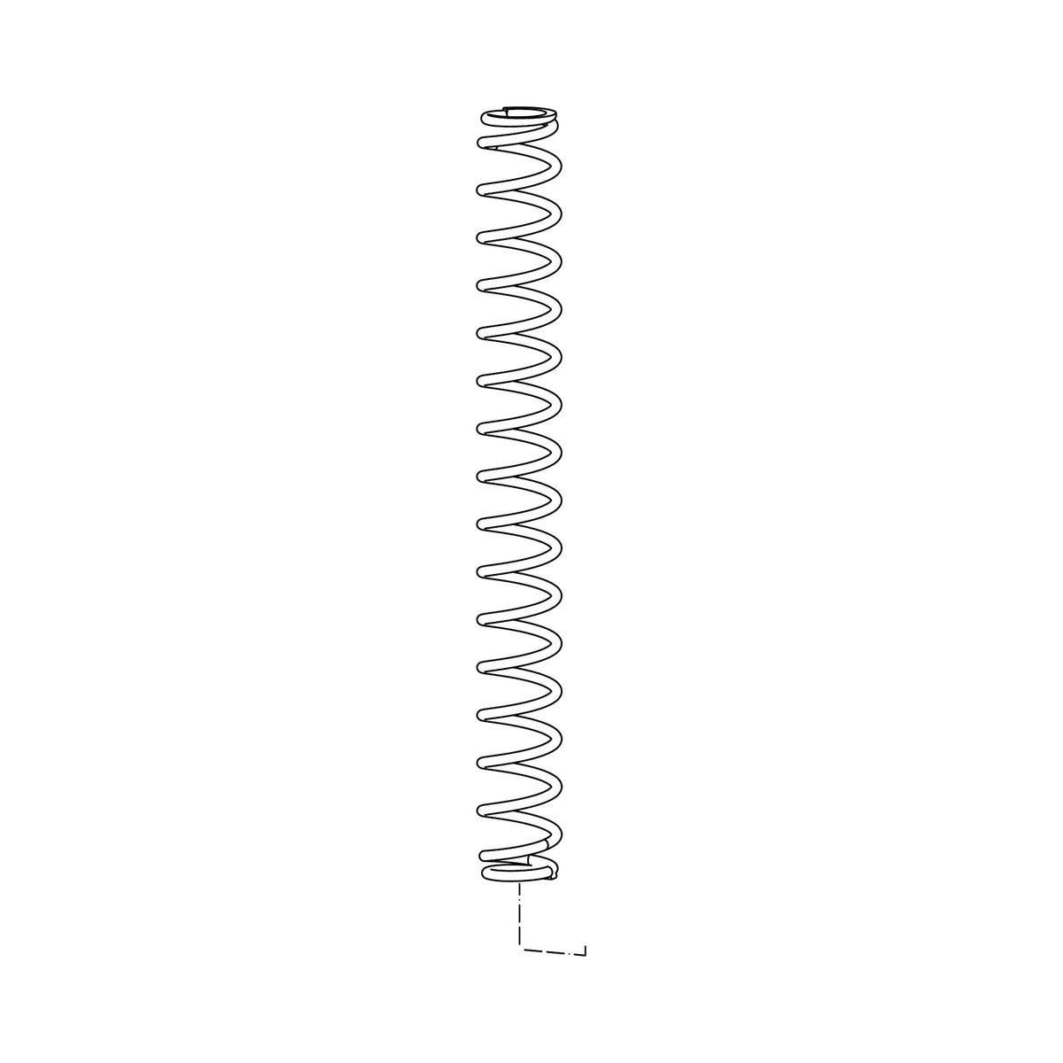 Muelle helicoidal de horquilla ROCKSHOX Medium 170 mm para LYRIK A1-A2 (2010-2016) rojo — ilustración técnica