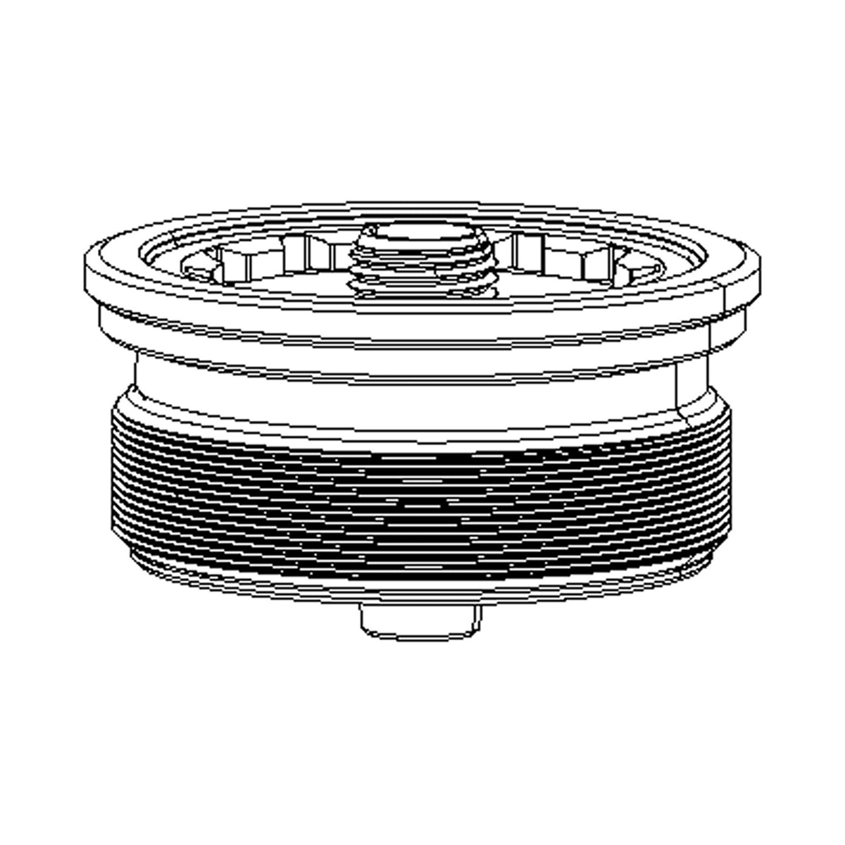 Tapón superior estriado del muelle neumático DEBONAIR ROCKSHOX de 35 mm — ilustración técnica