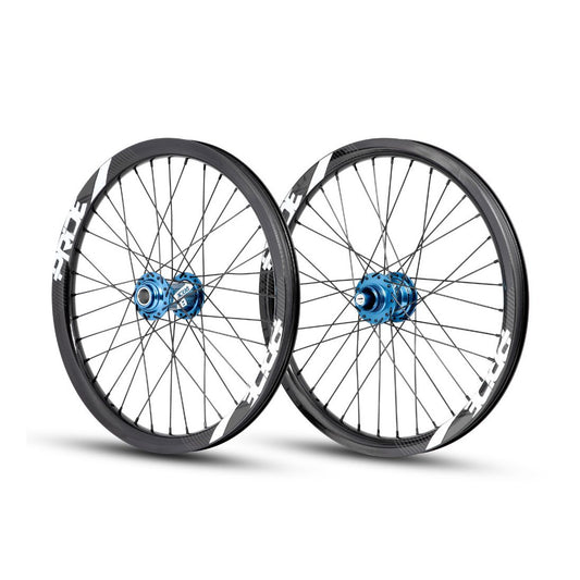 Par de Ruedas PRIDE 20" (406mm) Carbono Gravity Gloss Disc / Pride Control Ejes 20/10mm Azul