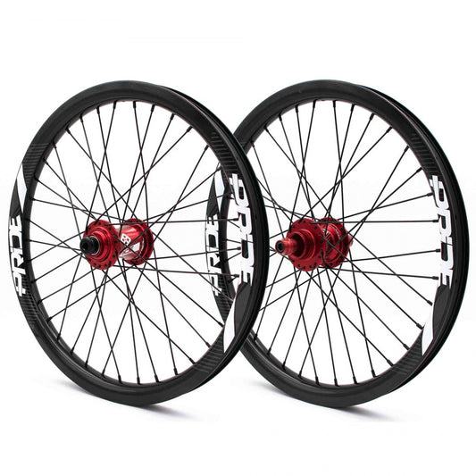 Par de Ruedas PRIDE 20" (406mm) Carbono Gravity Gloss Disc Pride Control Ejes 20/10mm Rojo