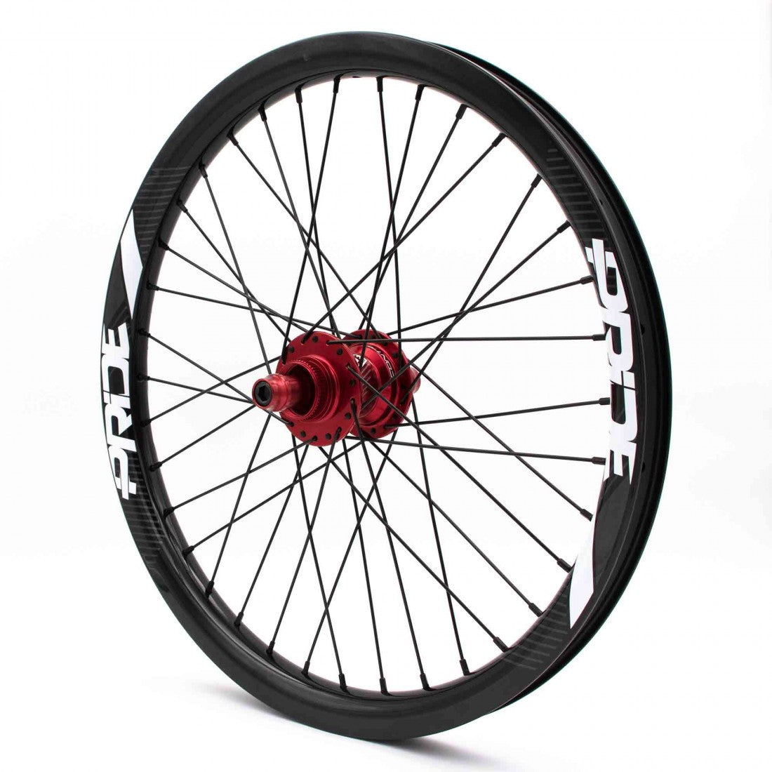 Par de Ruedas PRIDE 20" (406mm) Carbono Gravity Gloss Disc Pride Control Ejes 20/10mm Rojo