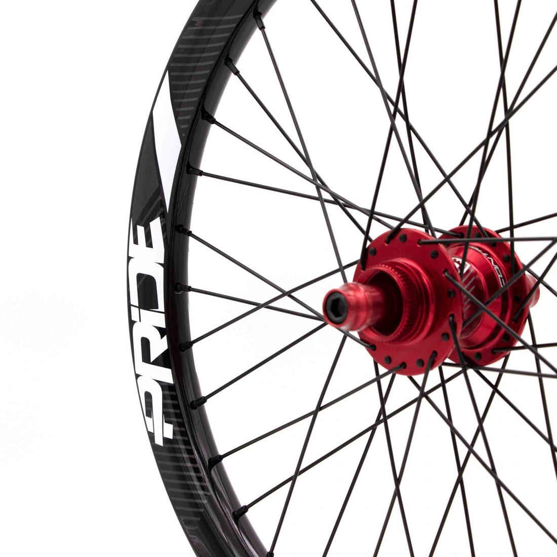 Par de Ruedas PRIDE 20" (406mm) Carbono Gravity Gloss Disc Pride Control Ejes 20/10mm Rojo