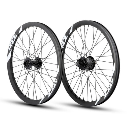 Par de ruedas PRIDE 20" (406 mm) Wave Gloss White Matrix, ejes de 20/15 mm, negro