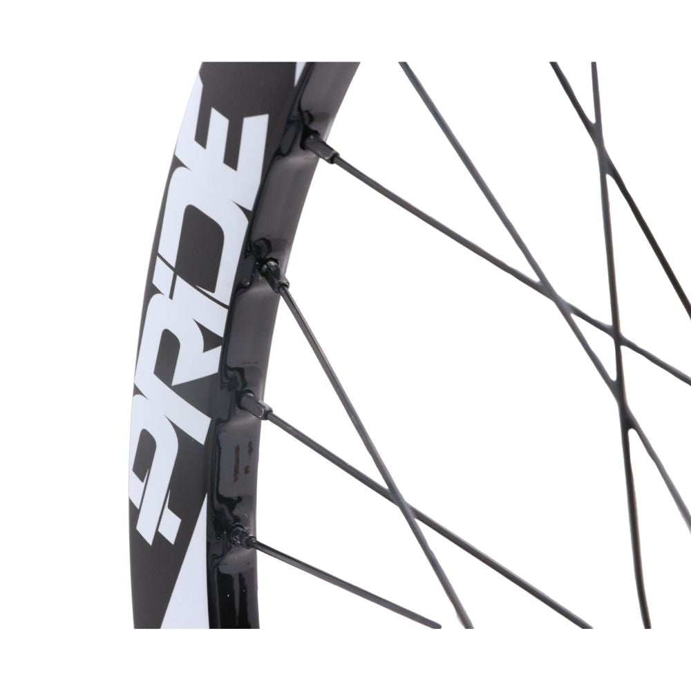 Par de Ruedas PRIDE 20" (406mm) Carbono Wave Gloss White Control V2 Disc Ejes 20/15mm Negro/Blanco