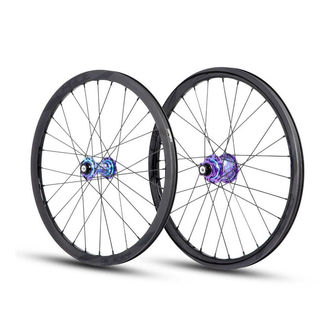 Par de Ruedas PRIDE 20" (451mm) Carbono Wave Gloss Black Disc Matrix Ejes 10/10mm Splash