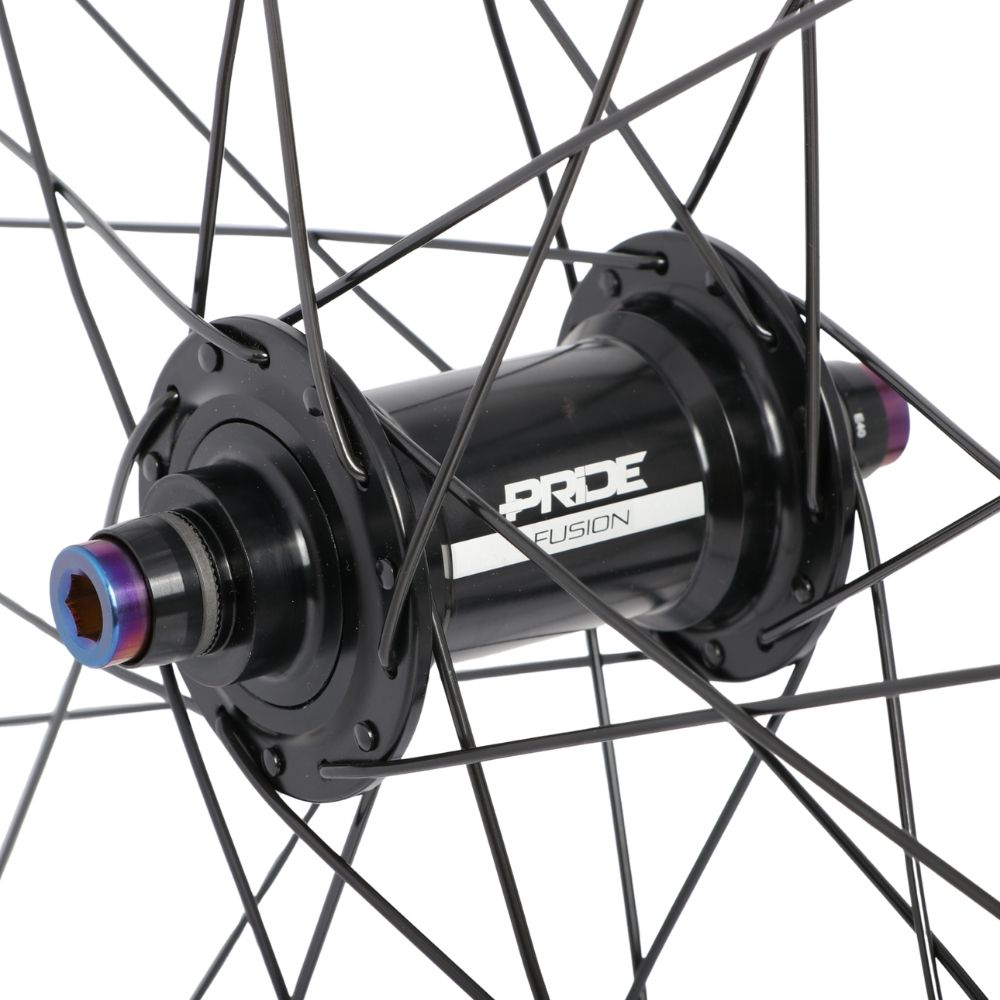 Par de Ruedas PRIDE 20" (451mm) Carbono Wave Matt White Fusion Disc Ejes 10/10mm Negro/Blanco