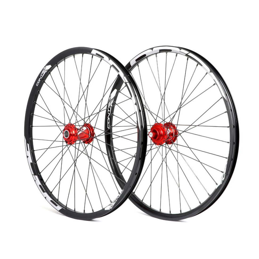 Par de Ruedas PRIDE 24" (507mm) Control V1 Disc Ejes 20/10mm Rojo